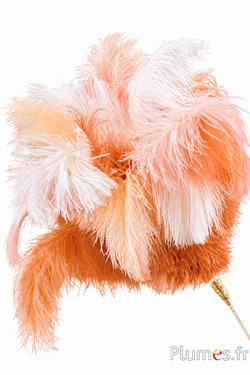Pennacchio struzzo - 24 piume - crema-miele champagne-rosa salmone-cognac